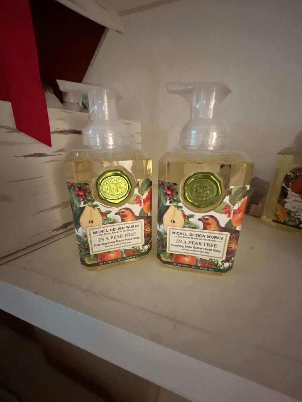 Michel Design Works In A Pear Tree Foaming Shea Butter  Soap 17.8 oz, Set of 2